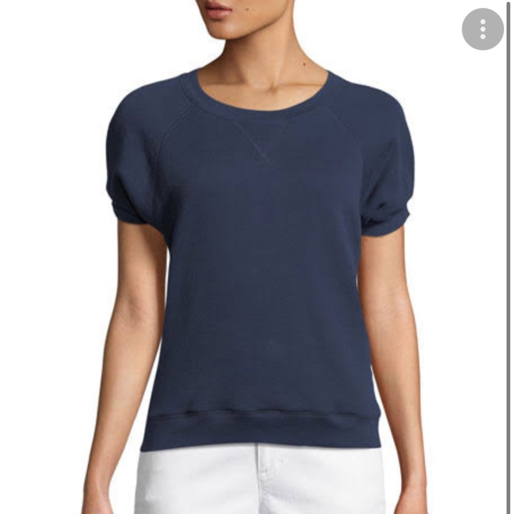 JOIE French Terry Half Sleeve Cotton Top L